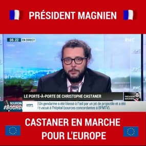 Christophe Castaner entame son porte-à-porte pour parler de l'Europe