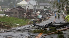 Dégâts provoqués par le typhon Hagibis dans la région de Ichihara, au Japon, le 12 octobre 2019