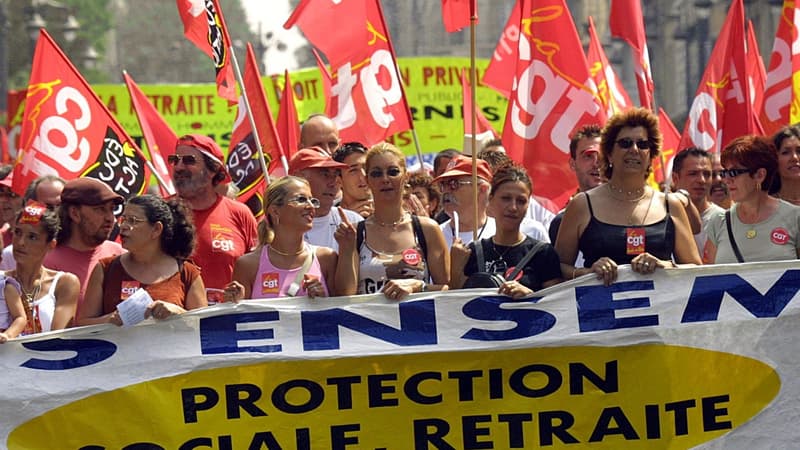 En 2003, des manifestations contre la réforme Fillon sur les retraites 
