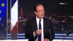 François Hollande sur le plateau du 20h de TF1, le 9 septembre 2012