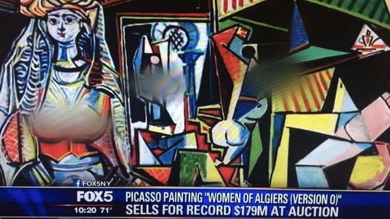 La version "censurée" des "Femmes d'Alger (version O)" sur FOX5NY.