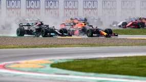 Lewis Hamilton et Max Verstappen 