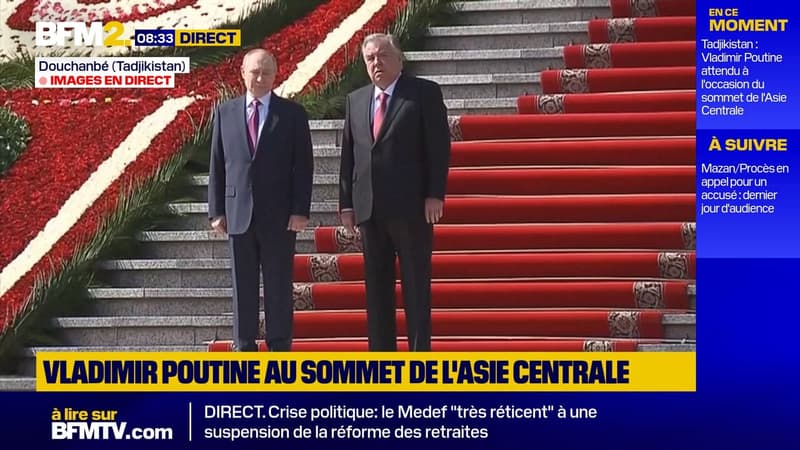 Vladimir Poutine reçu par le président tadjik en amont d'un sommet avec l'Asie Centrale