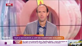  Fabien, auditeur RMC :  "Les listes de fournitures scolaires s'accentuent et il y a des cahiers qui ne servent même pas"
