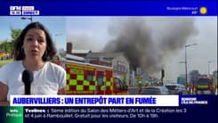 Île-de-France: un entrepôt part en fumée à Aubervilliers