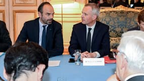 Edouard Philippe et François de Rugy ce jeudi à Matignon.