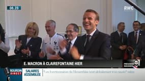 Président Magnien ! : Emmanuel Macron à Clairefontaine hier – 06/06