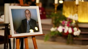 Une photo du père Jacques Hamel lors de ses funérailles. Le curé de 85 ans a été tué à Saint-Etienne-du-Rouvray par deux jihadistes le 26 juillet 2016.