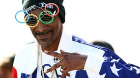 Le rappeur américain Snoop Dogg lors des épreuves de skateboard aux JO de Paris, le 7 août 2024