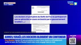 Armes/Israël : les dockers bloquent un conteneur 