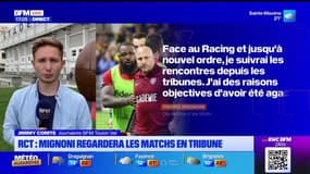 RCT: le manager Pierre Mignoni annonce qu'il suivra les prochaines rencontres depuis les tribunes