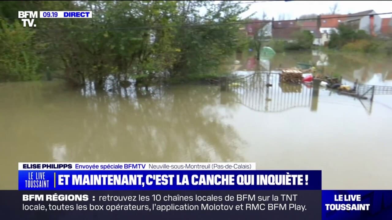 Inondation dans le PasdeCalais le fleuve la Canche est sorti de son