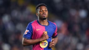 Ansu Fati lors du match Barça-Majorque (1-0, Liga), le 22 avril 2025