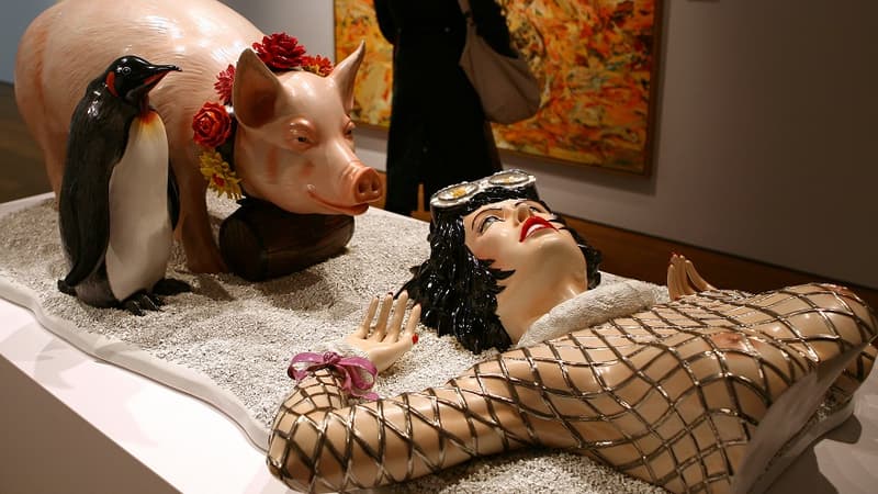 Directeur de création dans la publicité, Franck Davidovici estime que la sculpture en porcelaine "Fait d'hiver", créée par Jeff Koons en 1988, est une "copie servile" du visuel du même nom créé pour Naf-Naf
