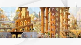 La fresque "Piranèse 2000" de Jean Pattou, située dans la station de métro Lille-Europe
