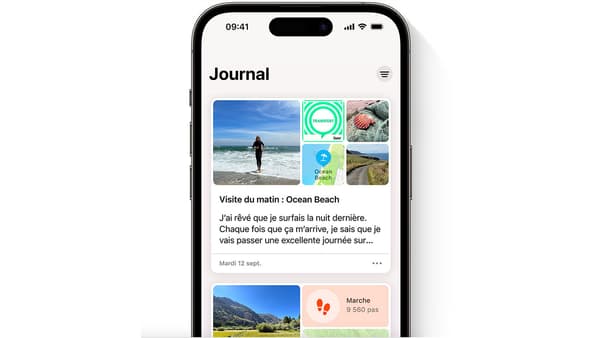 L'interface du "Journal" d'Apple. 