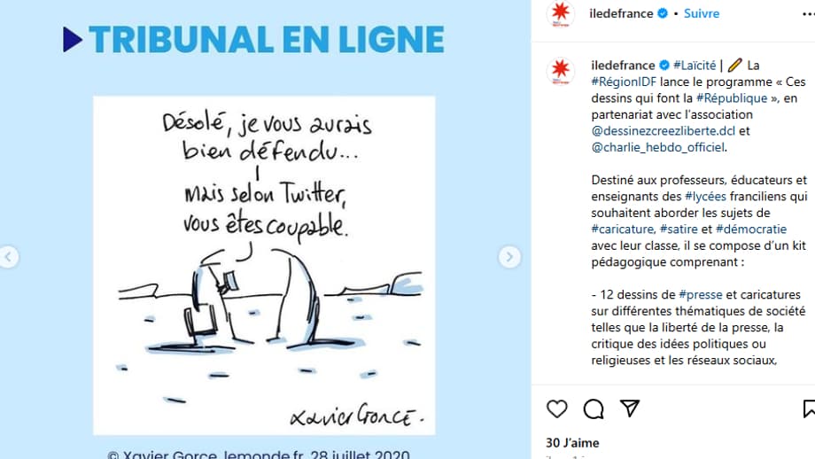 Dessin de presse dans Le Monde par Xavier Gorce, 2020.