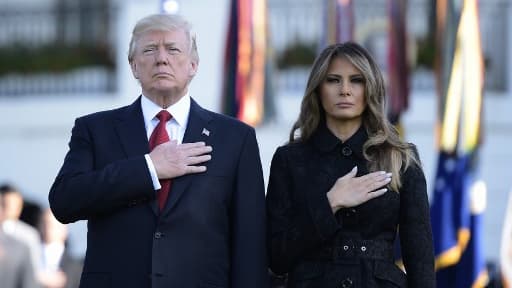 Le couple présidentiel a observé une minute de silence en hommage aux victimes du 11 septembre 2001