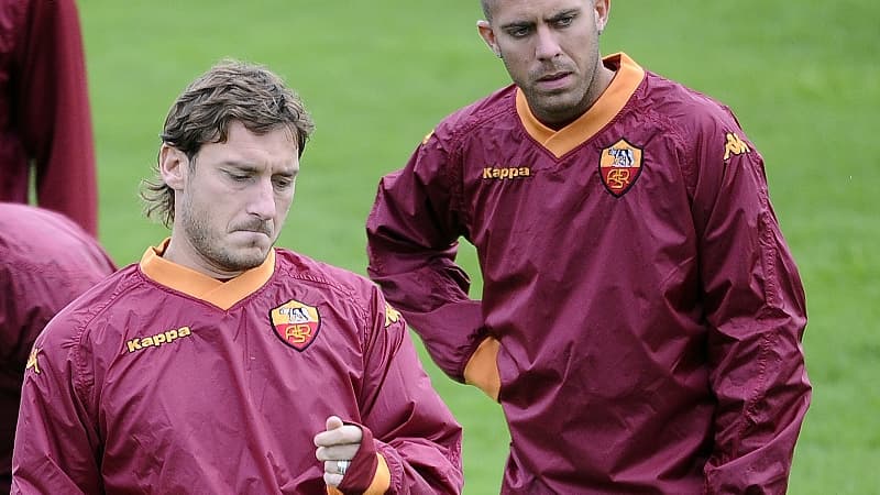 Francesco Totti et Jérémy Ménez à l'AS Roma