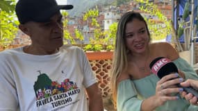 Sarah et José Carlos, dans la favela de Santa Maria (Rio de Janeiro), le 27 octobre 2022