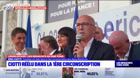 Législatives: Eric Ciotti annonce que Christelle D'Intorni (LR) a relevé "un défi extraordinaire" en l'emportant dans la 5e circonscription des Alpes-Maritimes