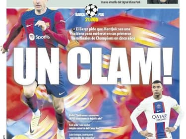 Ligue des champions - Barça-PSG - Robert Lewandowski et Kylian Mbappé en Une de la presse espagnole, le 16 avril 2024