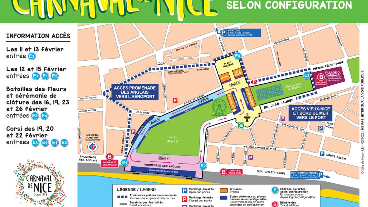 L'organisation du carnaval de Nice qui a lieu du 11 au 27 février 2022. 