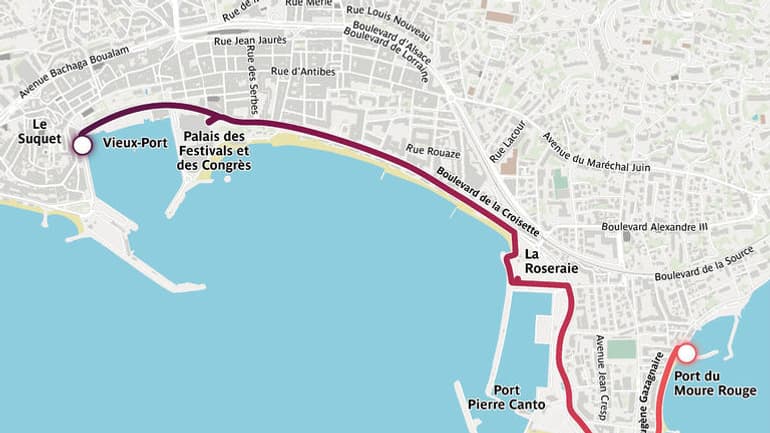Le parcours de la flamme olympique à Cannes le mardi 18 juin. Le parcours de la flamme olympique à Cannes le mardi 18 juin.