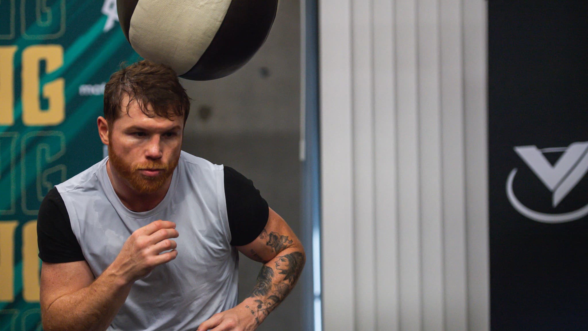 Saul "Canelo" Alvarez à l'entraînement en octobre 2021