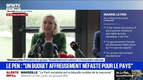 "Je suis engagée dans un combat pour mon innocence devant la Cour d'appel", déclare Marine Le Pen, en déplacement à Marseille