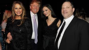 Donald Trump et Melania Trump au côté de Harvey Weinstein et de son épouse  Georgina Chapman, à New York, lors d'une soirée en décembre 2009.