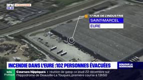 Eure: 102 personnes évacuées après l'incendie d'une usine à Saint-Marcel