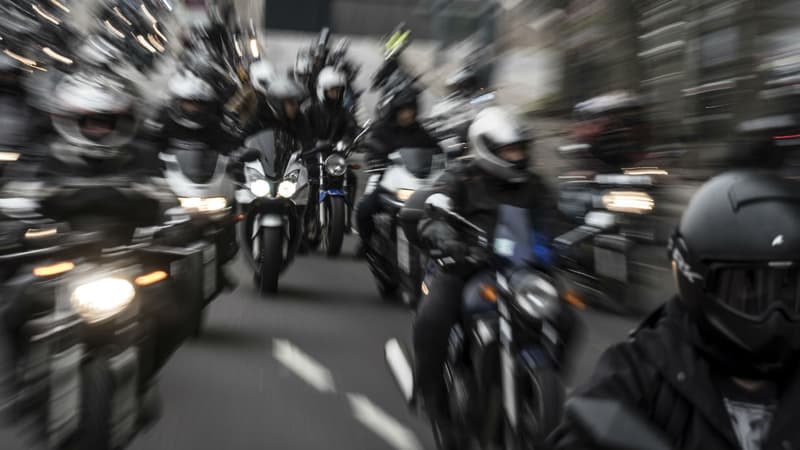 Une manifestation de motards en 2015, à Lyon (Rhône). (Illustration)