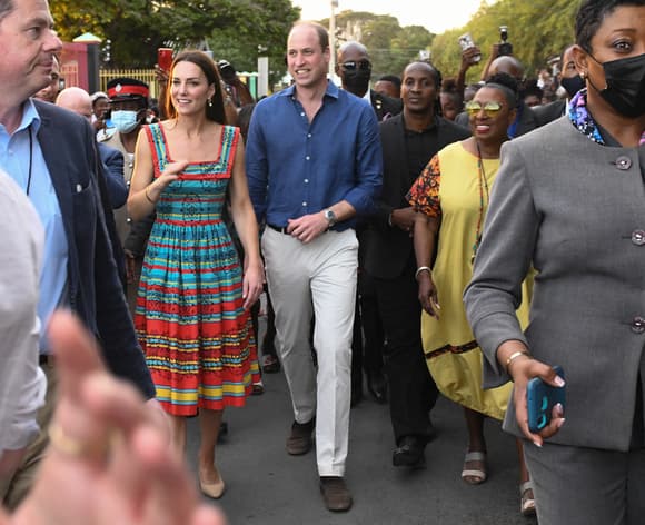Kate et William en visite officielle à Kingston en Jamaïque, le 22 mars 2022.