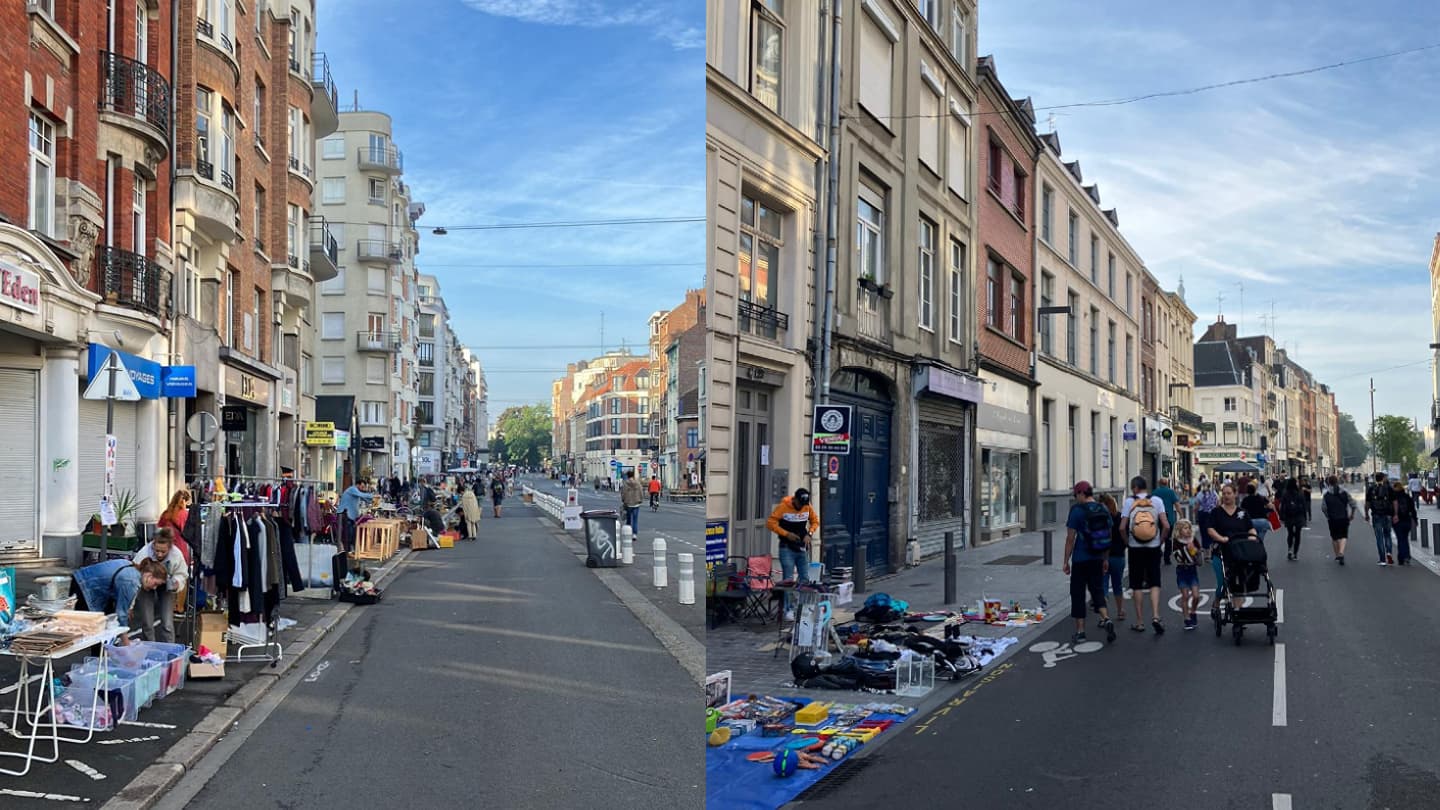 Les exposants s'installent doucement dimanche matin dans les rues de Lille pour la dernière journée de braderie. Les exposants s'installent doucement dimanche matin dans les rues de Lille pour la dernière journée de braderie.
