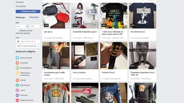 En cherchant Gucci sur le Marketplace, on tombe sur des sacs à 14 euros