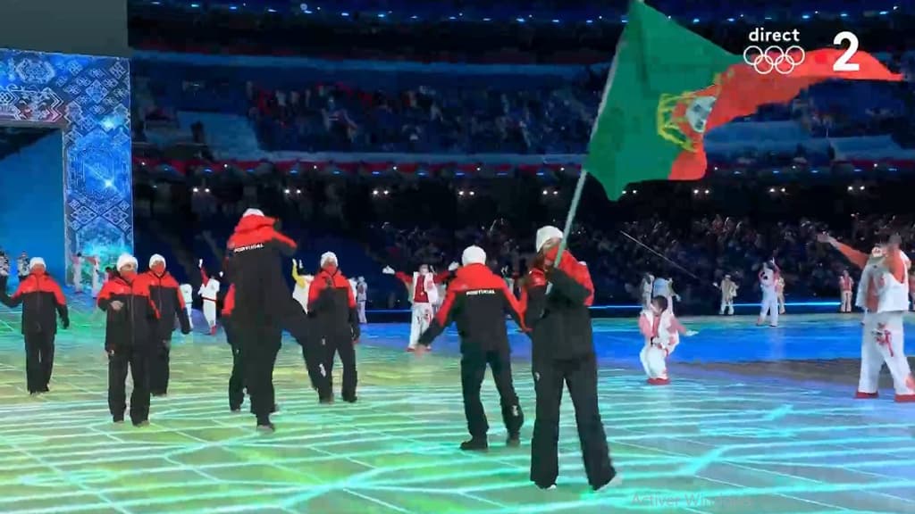 La délégation du Portugal lors de la cérémonie d'ouverture des JO d'hiver, le 4 février 2022.