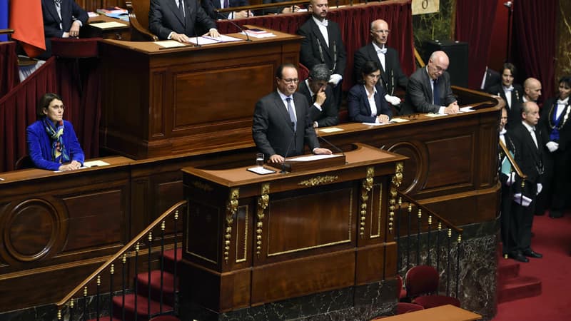 François Hollande devant le Congrès réuni à Versailles.