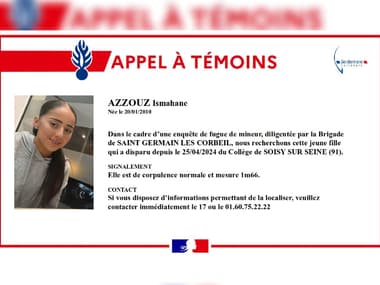 La gendarmerie de l'Essonne lance un appel à témoins ce mardi 30 avril après la disparition d'une adolescente de 14 ans