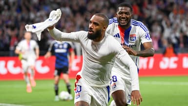 Alexandre Lacazette lors d'OL-Strasbourg, le 19 mai 2024 en Ligue 1