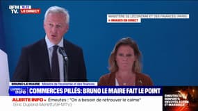 Bruno Le Maire: "Nous avons prévu d'étendre, si nécessaire, les délais de déclarations de sinistres" pour les commerçants affectés par les dégradations et les pillages
