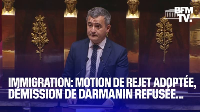 Motion de rejet adoptée, démission de Gérald Darmanin refusée: retour sur le passage éclair du projet de loi immigration à l'Assemblée nationale