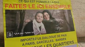 Affiche placardée à Paris par les Bâtisseuses de la paix.