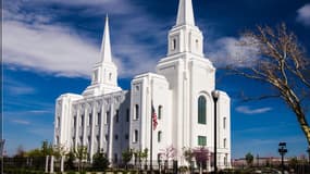 Le temple mormon de la ville de Birgham, dans l'Utah.