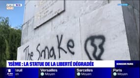 Paris: la statue de la Liberté dégradée