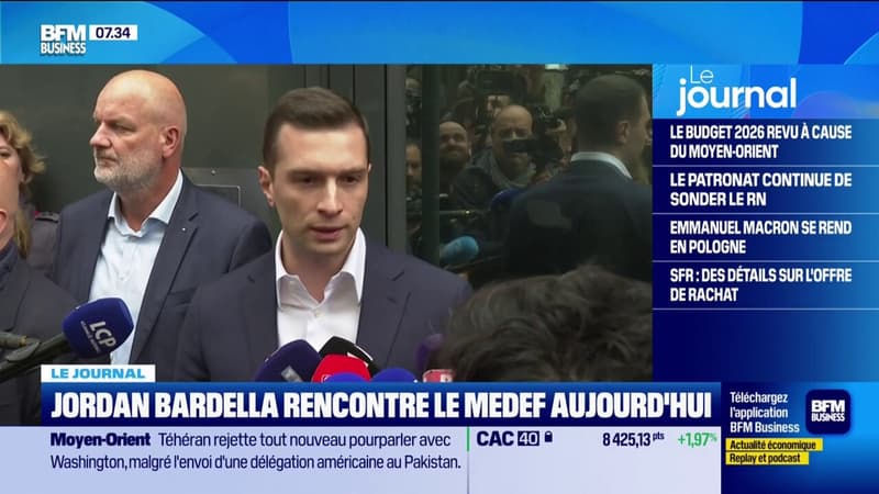 Jordan Bardella rencontre le Medef aujourd'hui