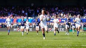 Pauline Bourdon inscrit le deuxième essai des Bleues face à l'Écosse dans le VI Nations 2023.