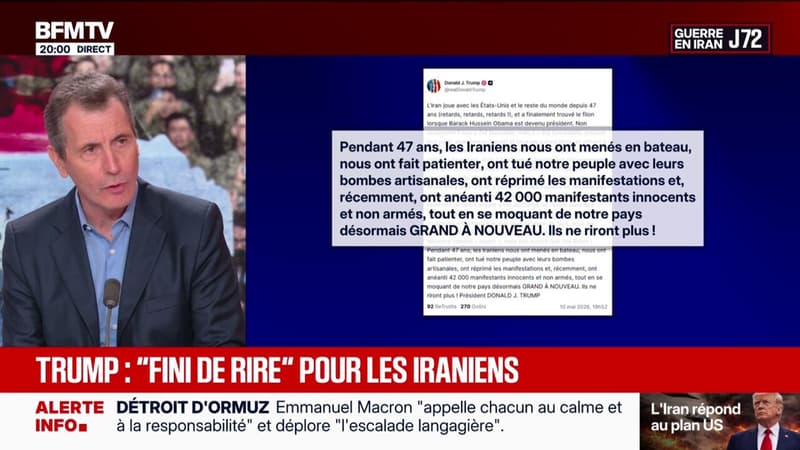Sur son réseau social, Donald Trump affirme que "les Iraniens mènent les États-Unis en bateau"
