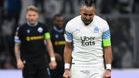Le dépit du capitaine marseillais Dimitri Payet contre la Lazio Rome en Ligue Europa, le 4 novembre 2021 au Stade Vélodrome