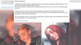 La gendarmerie de Mouy a lancé un appel à témoin pour tenter de retrouver une jeune fille de 15 ans, aperçue pour la dernière fois à Caen